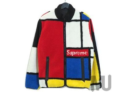 supreme reversible bandana fleece jacket red