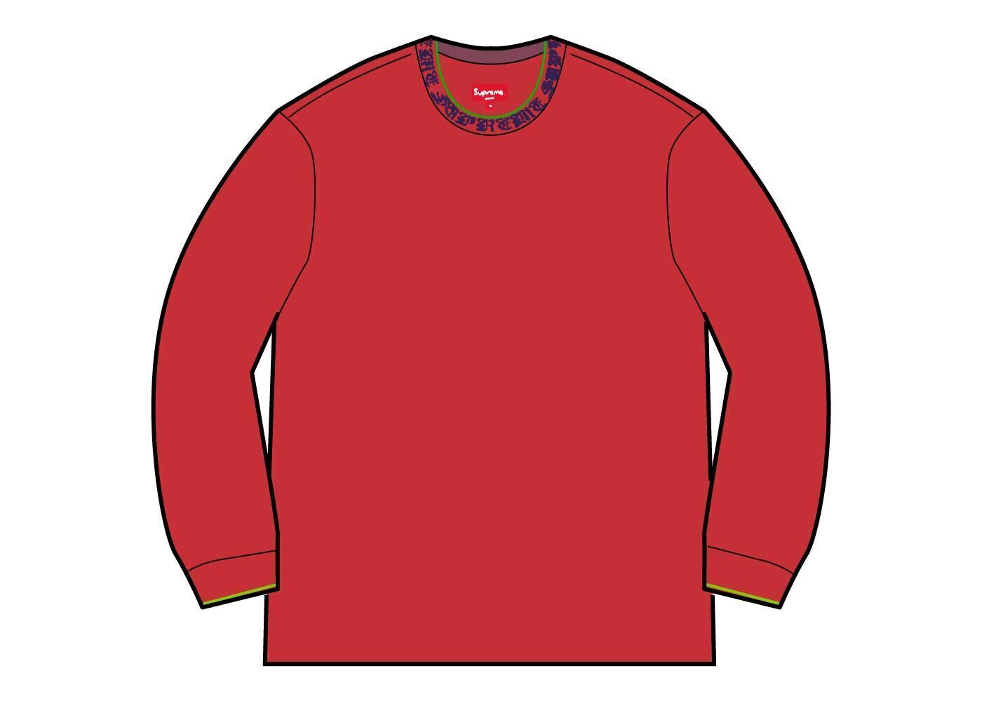 Supreme Old English Collar Logo L/S Top Red (SS21) 相場・プレ値情報 モノカブ