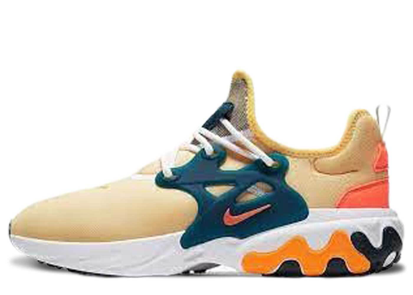 Pre-Owned Nike React Presto Seahorse In Pale Vanilla/midnight Turquoise-laser Orange-hyper 