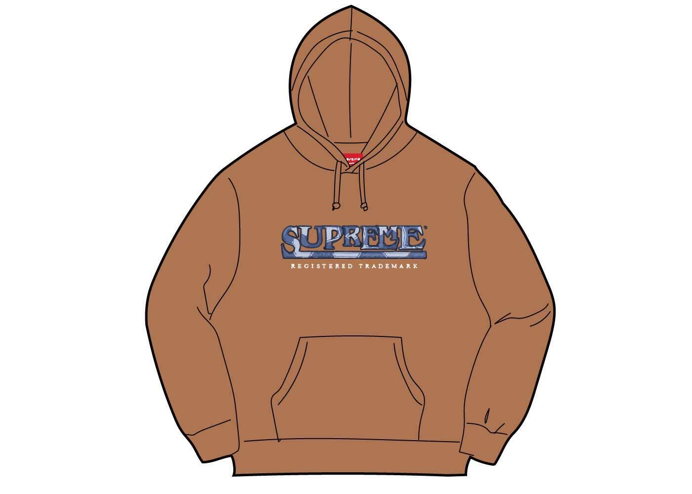 Supreme Denim Logo Hooded Sweatshirt 