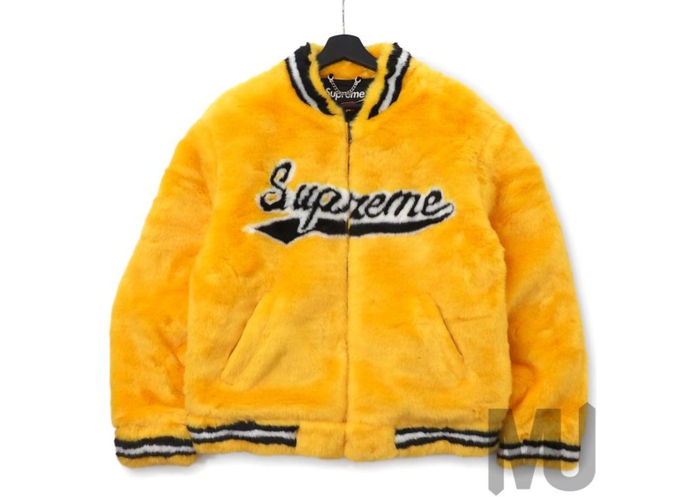 Supreme Faux Fur Varsity Jacket Yellowを安心売買 -モノカブ