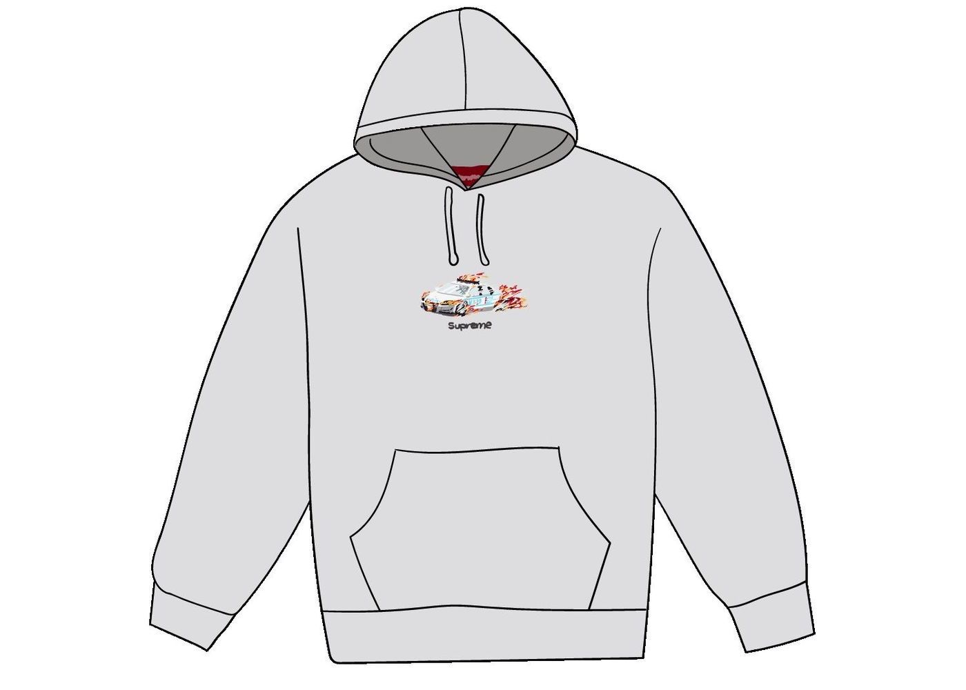 Supreme Cop Car Hooded Sweatshirt Ash 