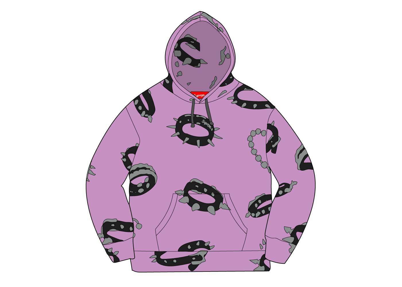 studded collars hooded sweatshirt