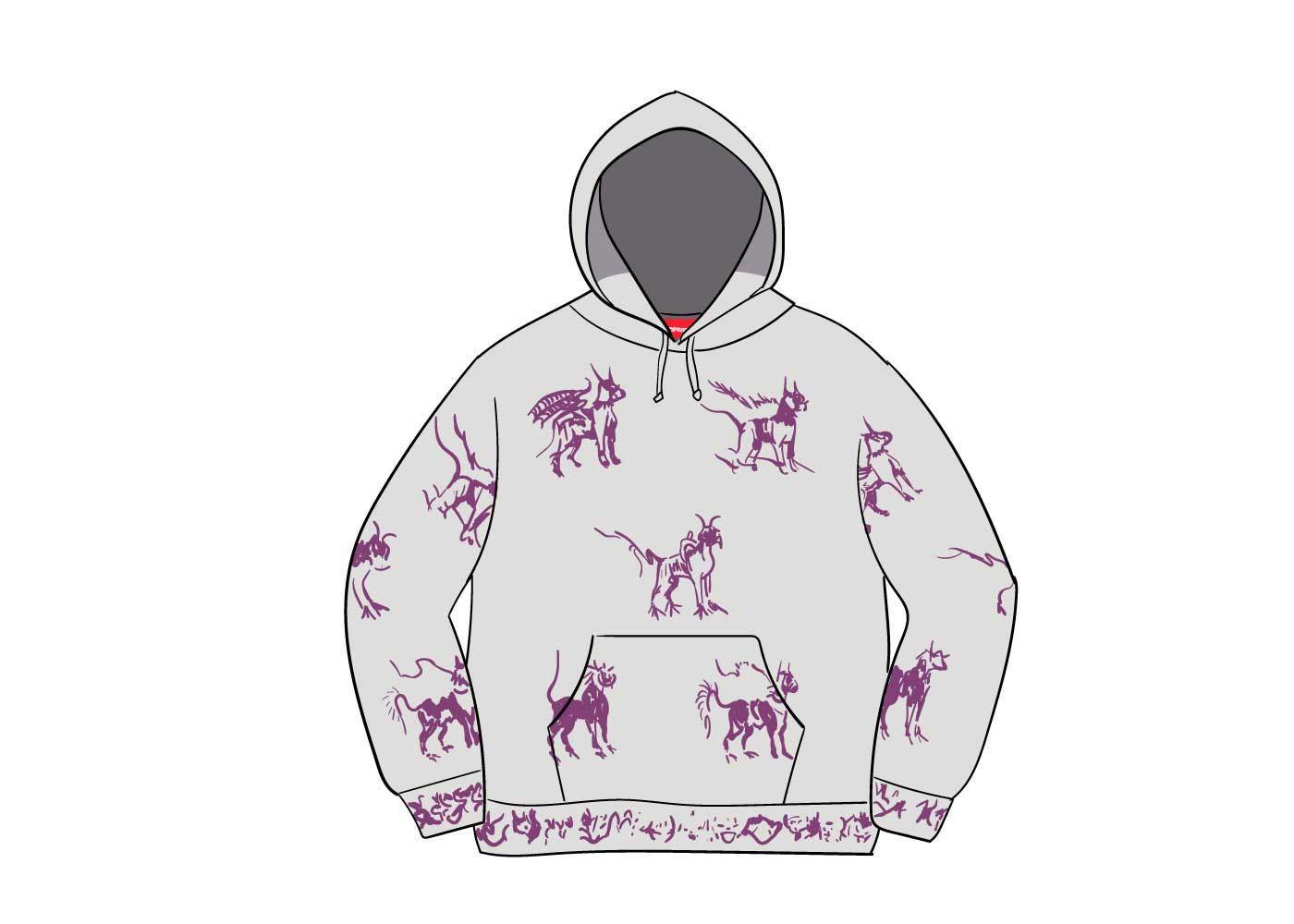 animals hooded sweatshirt supreme