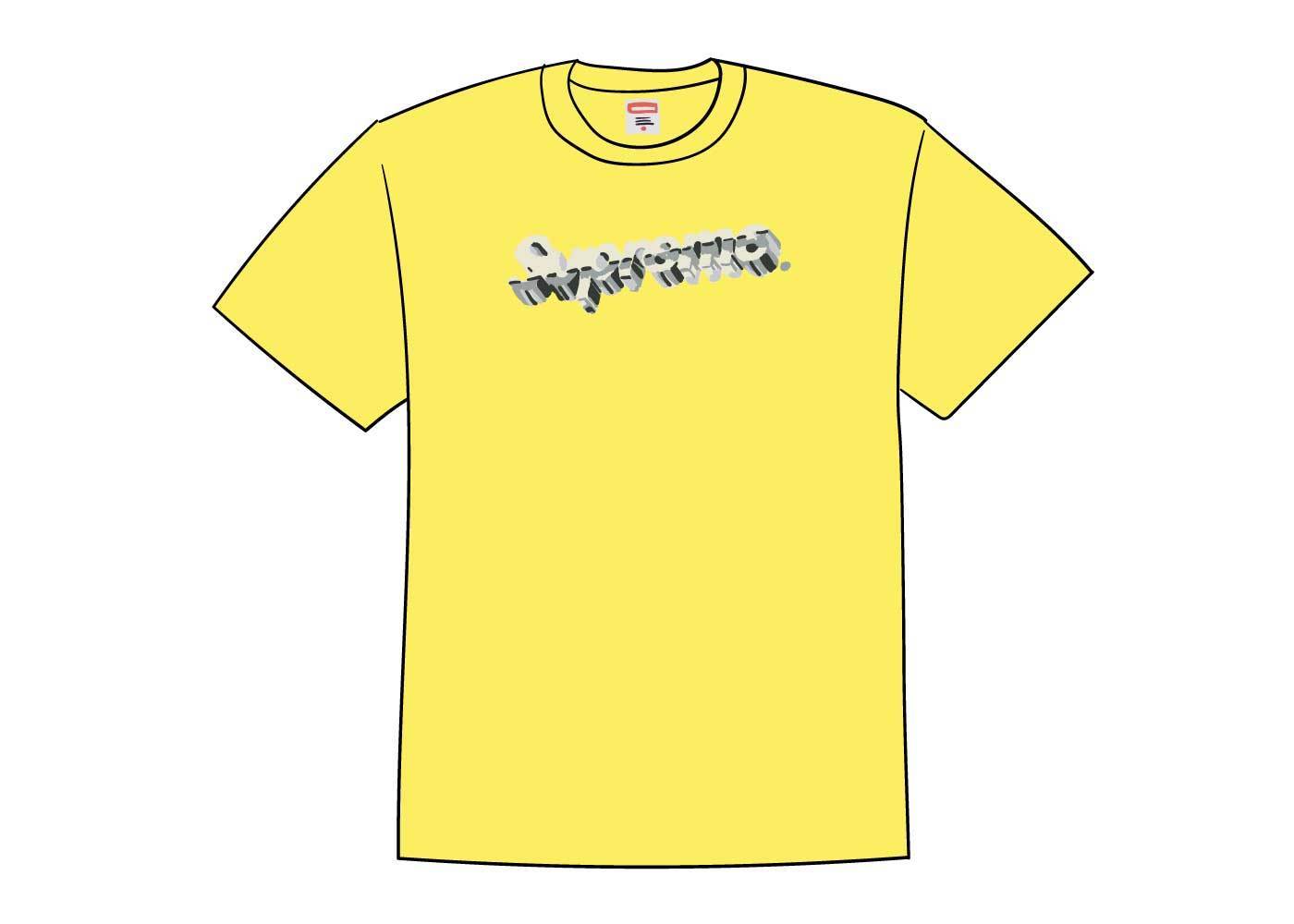 supreme chrome logo tee yellow