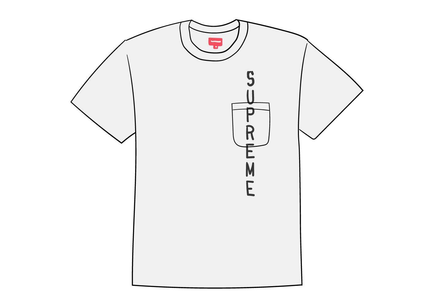 supreme pocket tee white