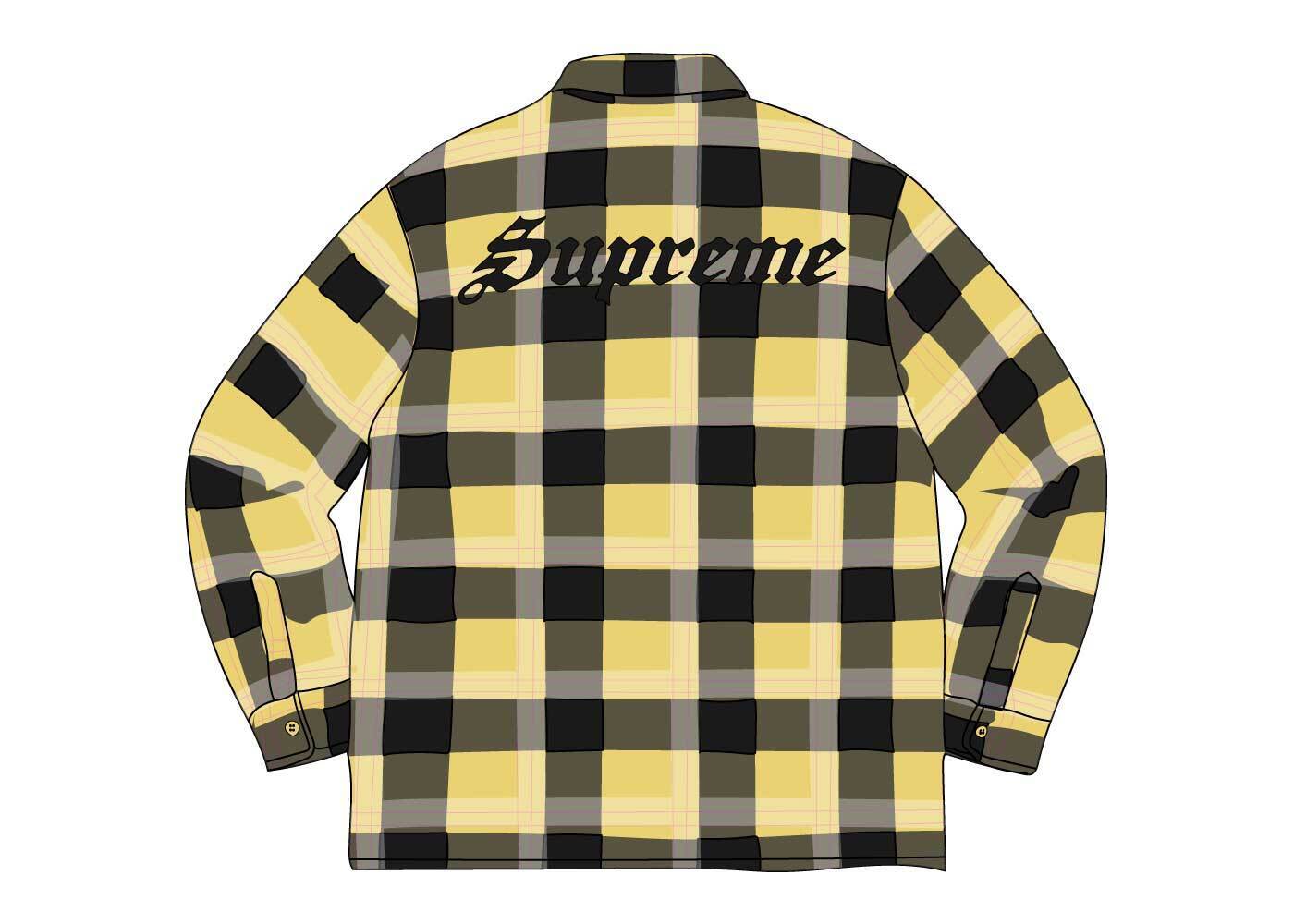 Supreme Quilted Flannel Shirt Yellowを安 