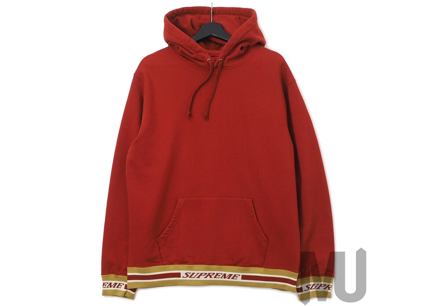 supreme striped rib hooded sweatshirt
