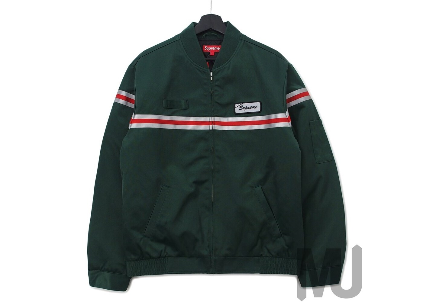 work jacket with reflective stripes