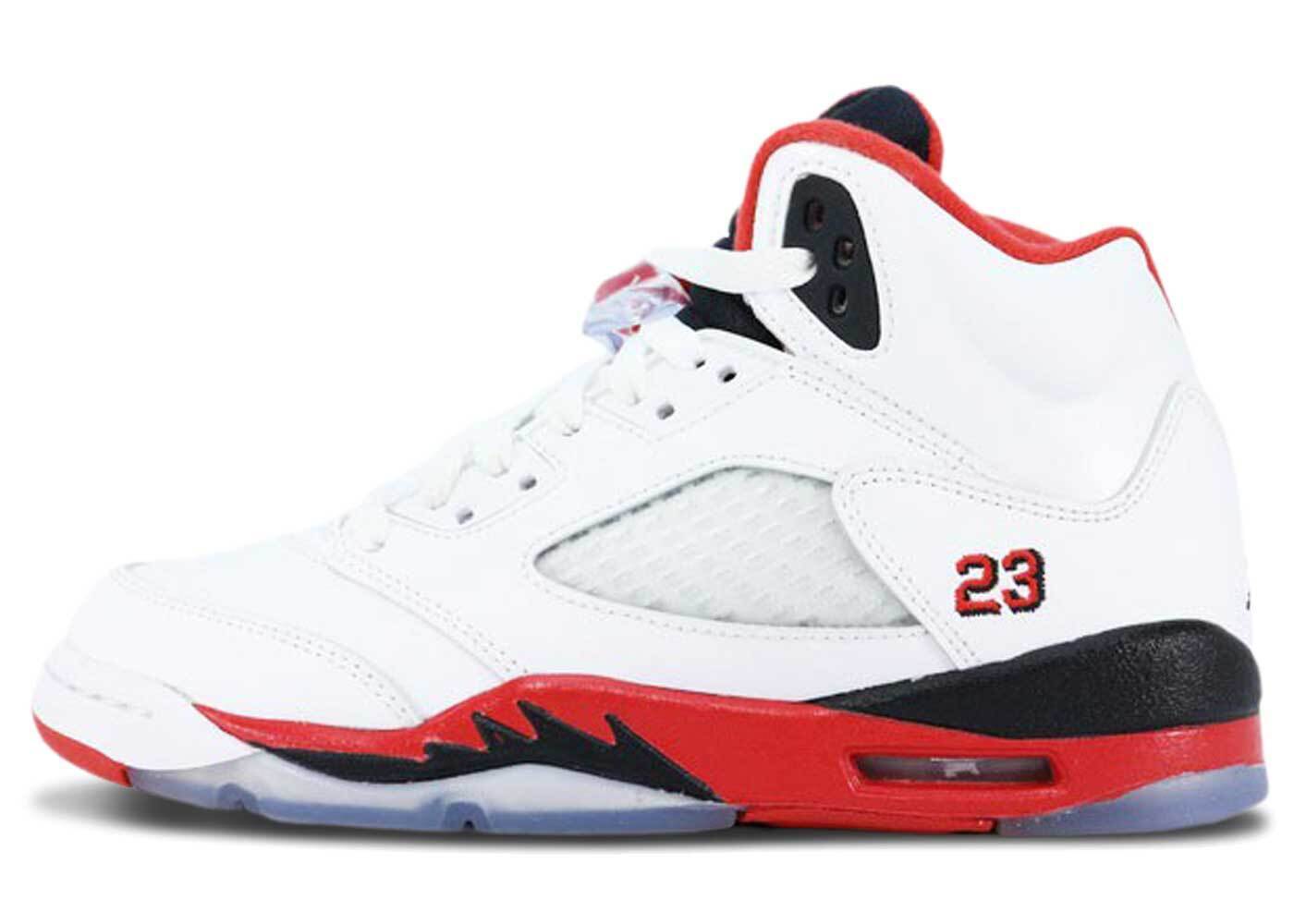 jordan 5 retro fire red black tongue